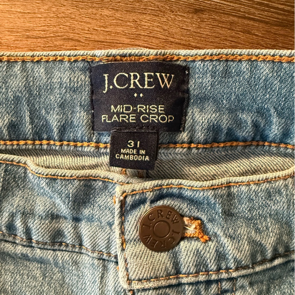 J.Crew Light Blue Denim Flare Crop Jeans